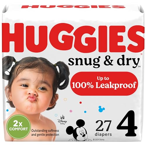 Image of HUGGIES Snug & Dry Baby Diapers, Size 4, 27 Count