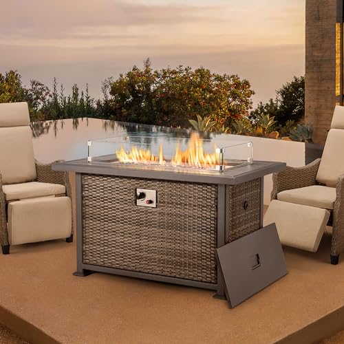 GYUTEI 50,000 BTU AutoIgnition Gas Fire Table 44in Propane Fire Pit