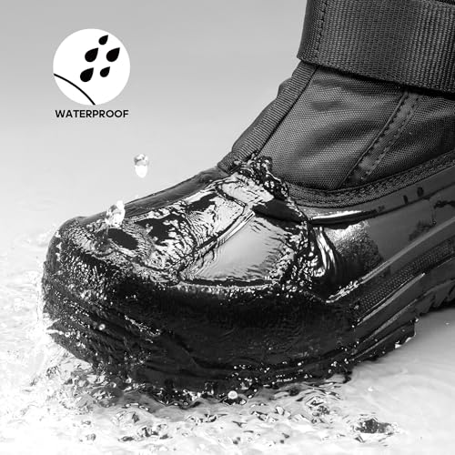 NORTIV 8 Men's Waterproof Hiking Winter Snow Boots Insulated Fur Liner Lightweight Outdoor Tall Boots3