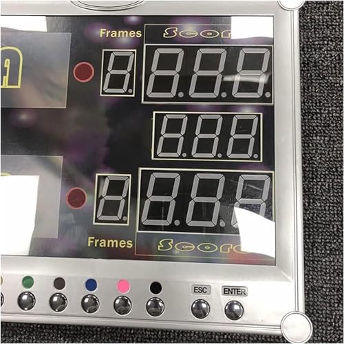 Marcador electrónico de billar con pantalla LED y control remoto de pared 6