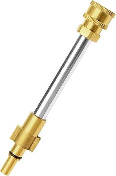 Heavy Duty Brass & Stainless Steel Pressure Washer Adapter, Spray Wand Couple Connection Accessories, for Bosch AQT, 1/4" Quick Connect Water Gun Head Extension Wand Coupling