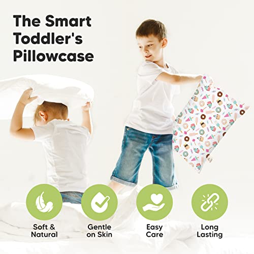 Image of KeaBabies Toddler Pillowcase for 14X20 Pillow - Organic Jumbo Toddler Pillow Case for Boy, Kids - 100% Natural Cotton Pillowcase for Miniature Sleepy Pillows - Pillow Sold Separately (Sweet Tooth)