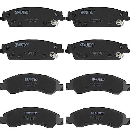 SIPAUTEC-Front and Rear Brake Pad Set 4-Wheel Set Ceramic Disc Brake Pads Replacement For 2014-2018 GMC Sierra 1500 All Models