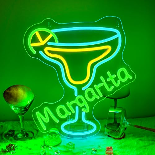 Margarita Neon Sign LED Cocktail Bar Neon Light Green Wall Decor for Pubs