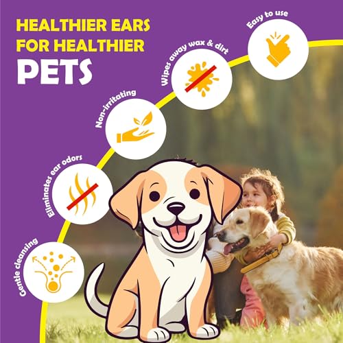 Evollax Dog Ear Cleaner Finger Wipes - Ear Wipes Gently Clean Wax & Dirt, white, Pack of 1 - Image 4