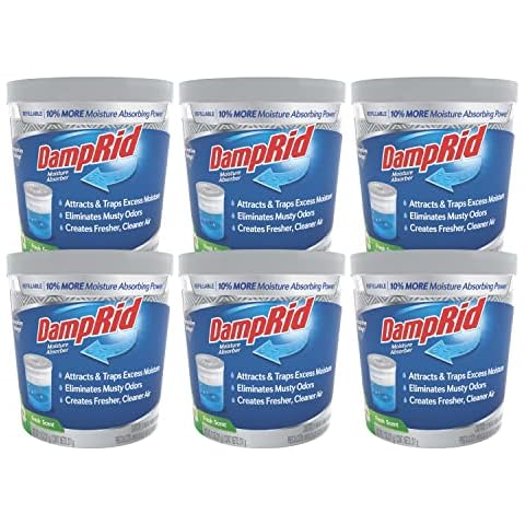 DampRid Refillable Moisture Absorber, 11 oz., 6-Pack - Fresh Scent Moisture Absorbers, 10% More Absorbing Power*, Eliminates Musty Odors for Fresher, Cleaner Air Cover