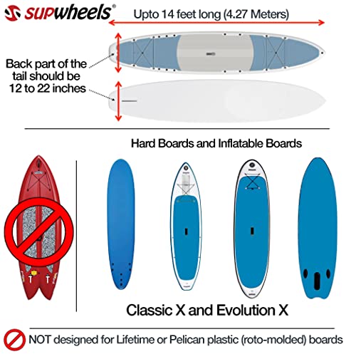 SUP Wheels Evolution X | Extra Wide Carrier| Inflatable Board Carrier and Bike Trailer