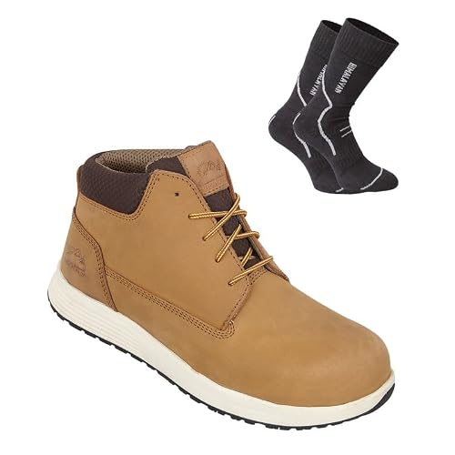 Image of Himalayan 4416 Vintage Nubuck Leather Composite Unisex Safety Boot, S3 SRC, Tan, Size 7