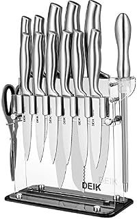 Deik Knife Set, Knife Block Set 14 Pieces, Knife Block, Kitchen Knives Stainless