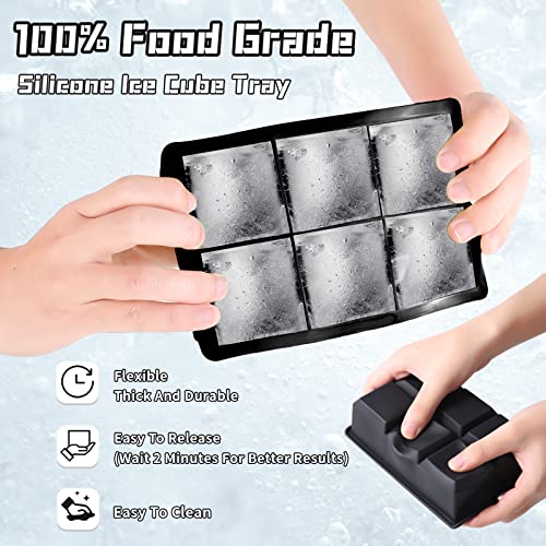 Ice Cube Trays, Silicone Large Ice Cube Molds For Freezer With Lid, 6 Ball Ice Cube Tray, 4 Diamond & 6-Ice Trays, Reusable Ice Mold For Whiskey And Cocktails, Keep Drinks Juices Chilled (4 Pcs) #TOP4