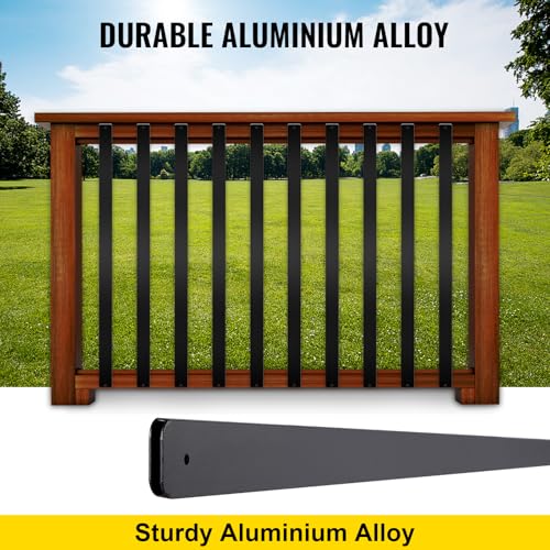 VEVOR Terrassenbaluster, 16er-Set Terrassenspindeln, 75 x 2,5 cm mit Schrauben, Terrassengeländer aus Aluminiumlegierung für Holz- und Verbundterrassen, Baluster für Außentreppenterrassen
