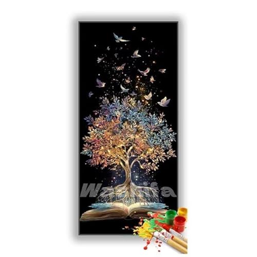 �������G �E�B�b�V���c���[ �u�b�N �����h��G �L�b�g DIY ��l ���S�Ҍ��� �f�W�^�����G ��h�� �����L�b�g�ɂ��G�� Paint By Numbers �A�N�����y�C���g ���ʉ� �����Ńy�C���g �z�[�� �I�t�B�X���� �M�t�g 30x60 cm, �t��