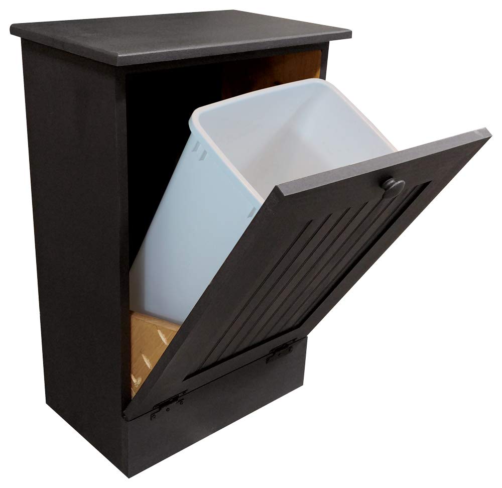Sawdust City Solid Pine Tilt-Out Garbage Cabinet (Solid - Black)
