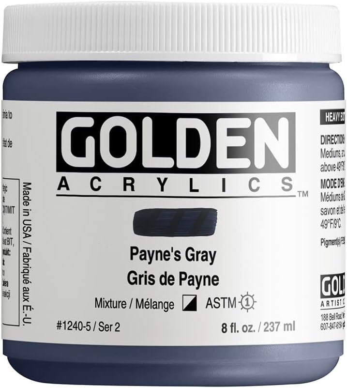 Golden Heavy Body Acrylic, 8 Ounce, Paynes Gray