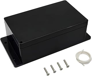 LMioEtool Junction Box Waterproof Dustproof IP65 ABS Plastic Universal Electric Project Enclosure Black with Fixed Ear 6.22"x3.54"x2.36"(158 x 90 x 60 mm)