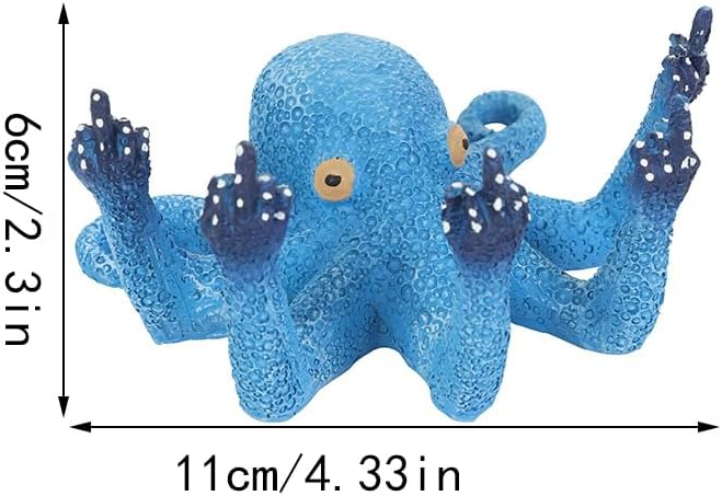 Miniatura 2 de Escultura decorativa del pulpo de la resina, azul, decoración del ornamento del acuario