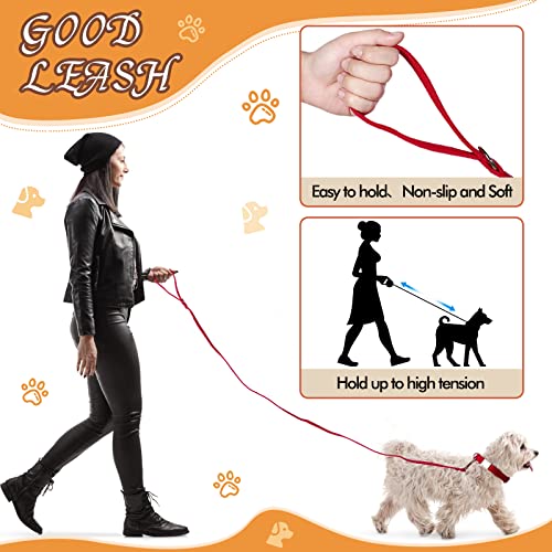 5 Pcs Dog Collar And Leash Set Combo Include 1 Adjustable Soft Velvet Dog Collar With 1 Flower, 1 Dog Leash, 1 Bonus Of Poop Bag Holder, 1 Detachable Bow Tie For Small Medium Large Dogs, Red, Medium #TOP4