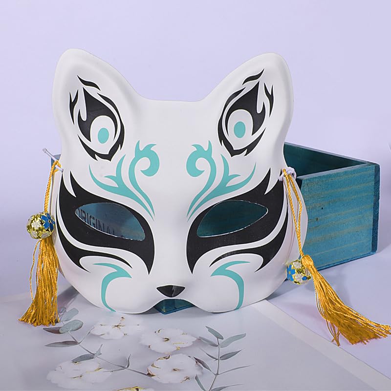 Amazon.co.jp: 狐面 お面 仮面 鈴付き 光るマスク 狐の面 LED コスプレ