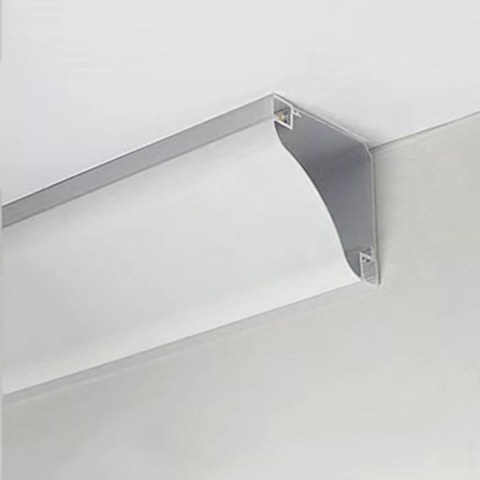 Profilé aluminium LED blanc 3m recoupable pour moulure corniche et placard