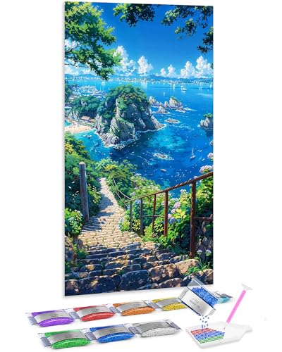Cuadros Decoracion Salon con Diamond Painting Jumpdot de paisaje místico de 70x40 cm