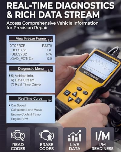 MOTOPOWER MP69033 OBD2 Scanner Universal Car Engine Fault Code Reader, CAN Diagnostic Scan Tool for All OBD II Protocol Cars - Image 2