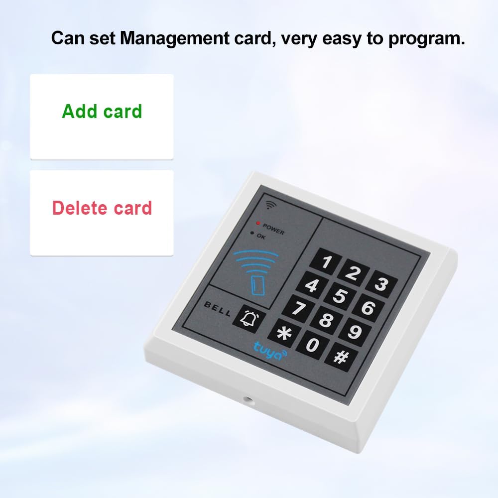 Tuya RFID Access Control Keypad APP Remote Unlock Touch Password Access Controller Keyboard+10Pcs ID Key Rings