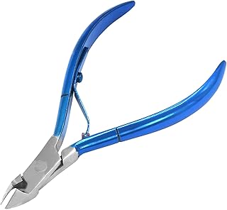 AAProTools Cuticle Nipper 1/2 Jaw Cuticle Remover Double Spring Color Handle Cuticle Clipper Stainless Steel Trimmer Cutter Scissor for Manicure DIY Nail Care (Blue)