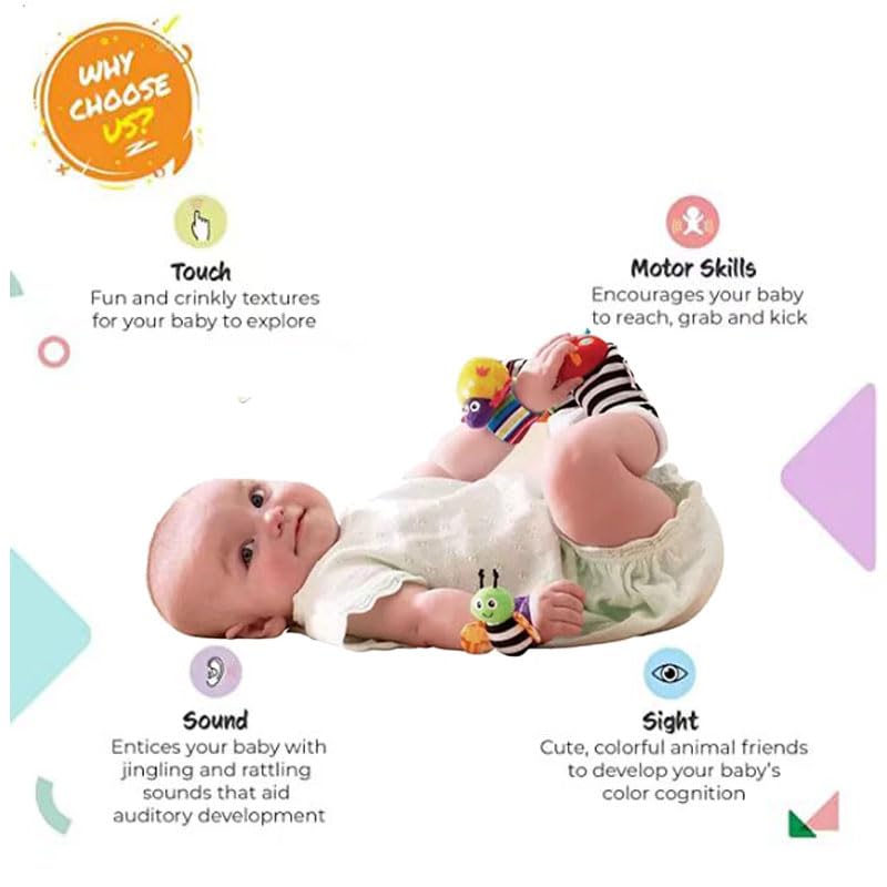 Miniatura 2 de Calcetines de sonajero para bebés de 0 a 3 meses, juguetes divertidos para recién nacidos y bebés, regalos con calcetines de sonajero para bebés