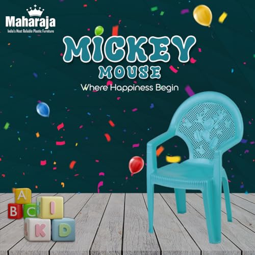 Image of MAHARAJA Plastic Chair for Kids | Strong Durable & Portable Study Chairs | Virgin Material Kids Chairs for 2 to 8 Years | Stackable School Chair (Pearl Green, Pack of 6)