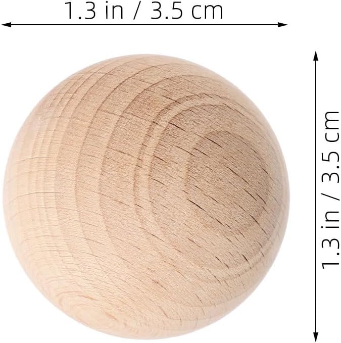 UPKOCH 4pcs Wooden Croquet Balls Rolling Croquet Game Ball Replacement for Outdoor Lawn Games Sports Family Gatherings Team Building 3.5 Cm