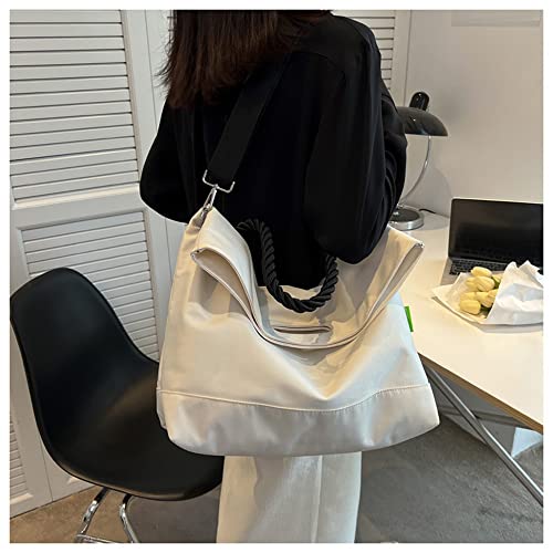 Image of Women Shoulder Bags Canvas Tote Bag Handbag Large Hobo with Pockets Work Bags for Women and Men