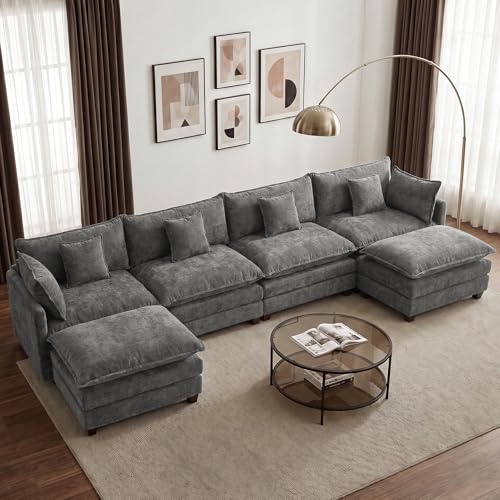 OwgeinSet 148” Modular Sectional Sofa, U Shaped Cloud Couch with