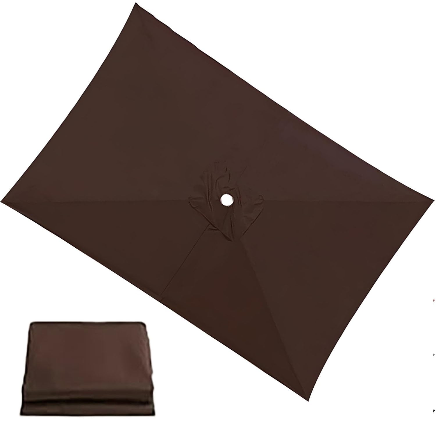 Parasol Replacement Canopy 4/6/8 Ribs, 3.0x3.0m 2.5x2.5m 2.7x2.7m Rectangular/Square Outdoor Umbrella Replacement Cover Waterproof Garden Patio Parasol Umbrella Canopy(B6,6Ribs：190x125cm)