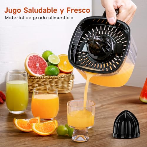 Aigostar Exprimidor de Naranjas Electrico, 40W, 1,2L, Doble Sentido de Giro, 2 Conos Desmontables y Cubierta Antipolvo, Apto para Lavavajillas, Exprimidor Electrico Negro, Juicy - imagen 4