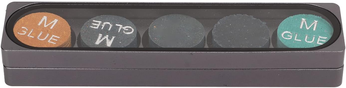 EVTSCAN 5PCS Billiard Pool Cue Tips, 13mm Cue Pool Stick Replacement Tips, with Storage Box, Cue Tip Container for Billiards Players