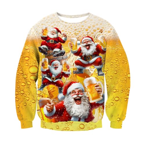 Belovecol Weihnachts Pullover für Herren Damen Rundhalsausschnitt 3D...