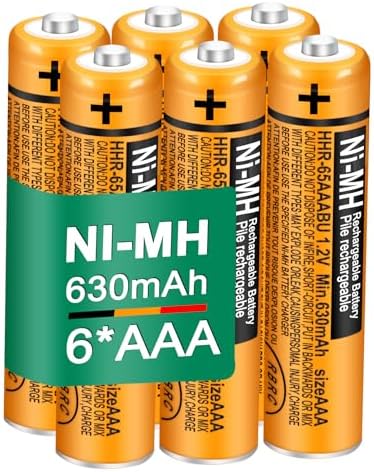 6 Pack HHR-4DPA Rechargeable AAA Batteries For Panasonic Cordless Phones - 1.2V 700mAh