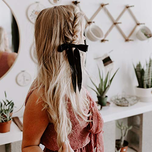 10Pcs Bow Hair Tie Velvet Elastics Hair Scrunchie Bobbles Hair Bands Scrunchy Hair Rope Long Hair Bow Ponytail Holder Accessories for Women Girls