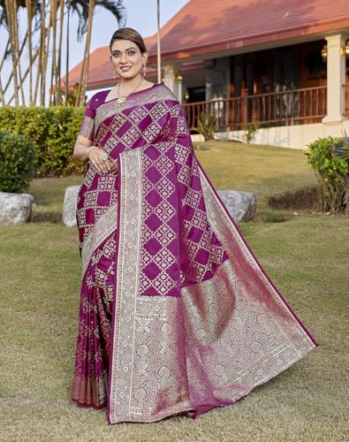 Image of Yashika Women's Pure Kanjivaram Silk Saree Soft Banarasi Style Wedding With Blouse Piece | Saree For Women | New Sari