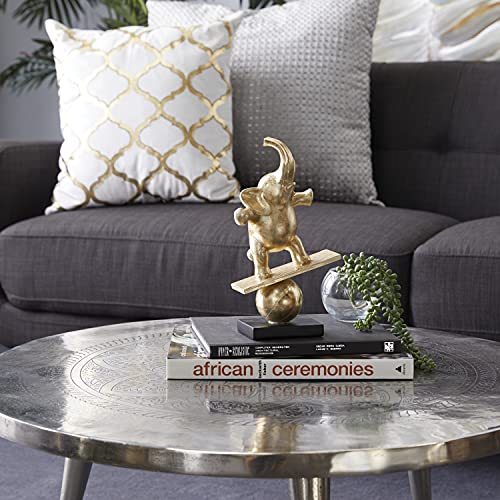 Deco 79 Gold Polystone Contemporary Elephant Sculpture, 12 x 7 x 3 Inches Cover