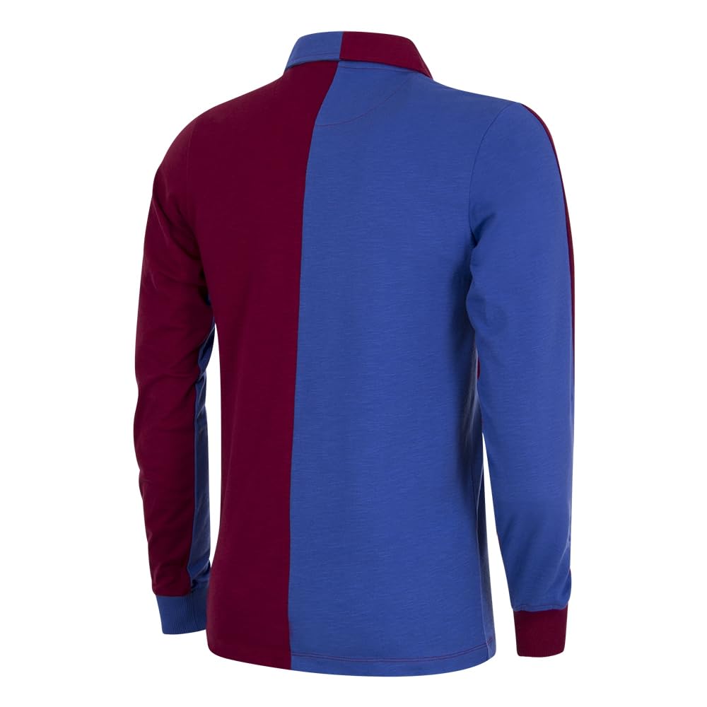 Copa - Camiseta de Fútbol - Hombre - FC Barcelona 1899 - Retro - Manga Larga - Azul/Rojo - 100% algodón