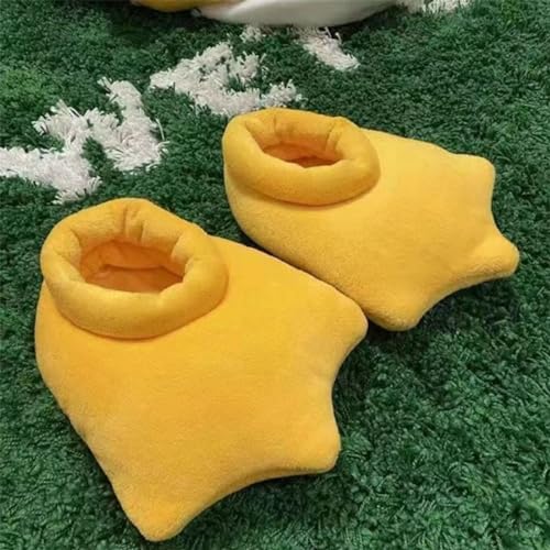 Duck Slippers, Duck Feet Slippers Cartoon Duck Slippers Adult Novelty Cute Plush Animal Slippers Fuzzy Warm House Shoes (8.5-10 Women/7.5-9 Men, C)2