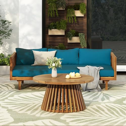 Christopher Knight Home Charm Patio Conversation Set, 3 Seater Acacia
