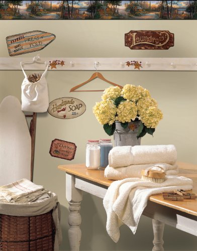 York Wallcoverings Lake Forest Lodge Cabin Fever Border, Multi Black Band #TOP1