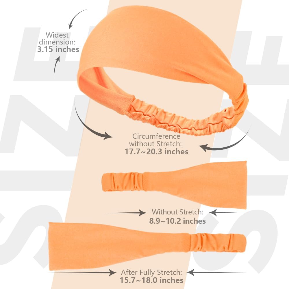 Dreamlover Workout Headbands for Women Athletic, Sweatbands, Sports Headbands for Exercise, 6 Pieces - Image 6