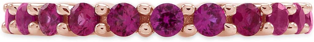 Ruby Round Cut Stackable Eternity Band Ring For 14k Gold Over Sterling Silver Jewelry For Womens