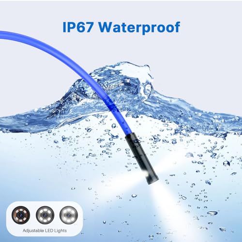 Oiiwak BC20148-1 Triple Lens Endoscope Camera With Light, 4.3 Inch Ips Sewer Inspection Camera thumb #4