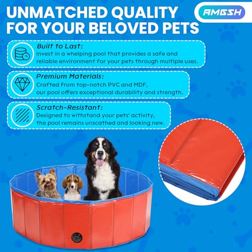 image for AMGSH Dog Whelping Box, Foldable Birthing Pool for Dogs, Whelping Pool