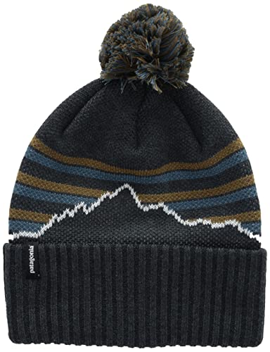 Patagonia Unisex Powder Town Beanie Kopfbedeckung, Fitz Roy Stripe Knit: Smolder Blue, Einheitsgröße EU