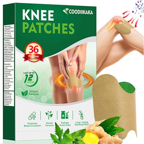 Coodiikaka Pain Relief Patches, Original Herbal Knee Patch - Plaster for Knee Support & Muscle Pain 8-Hour Relief of Joint Pains for Knee, Back, Neck, Shoulder（36 Pcs）